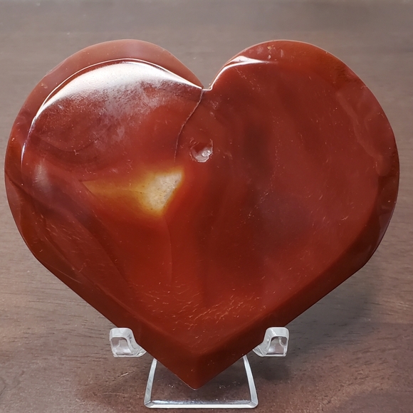 Carnelian Crystal Heart With Druzy - Picture 6 of 9